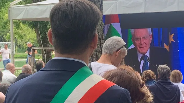 immagine presidente Unione Roberto Ciappi alla marcia di Barbiana