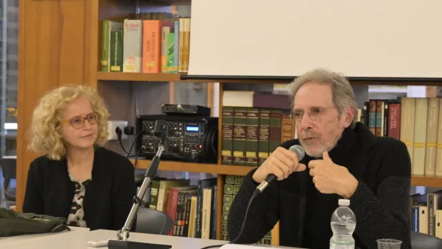 Assessora Monica Toniazzi e il filosofo Sergio Vitali 
