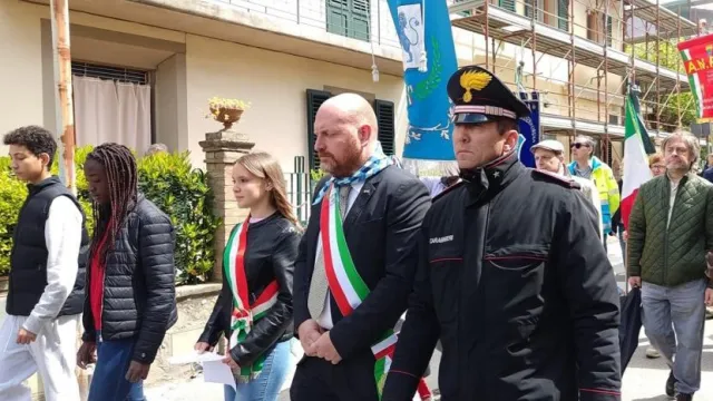Il Comandante Giuseppe Cantarero e il Sindaco David Baroncelli